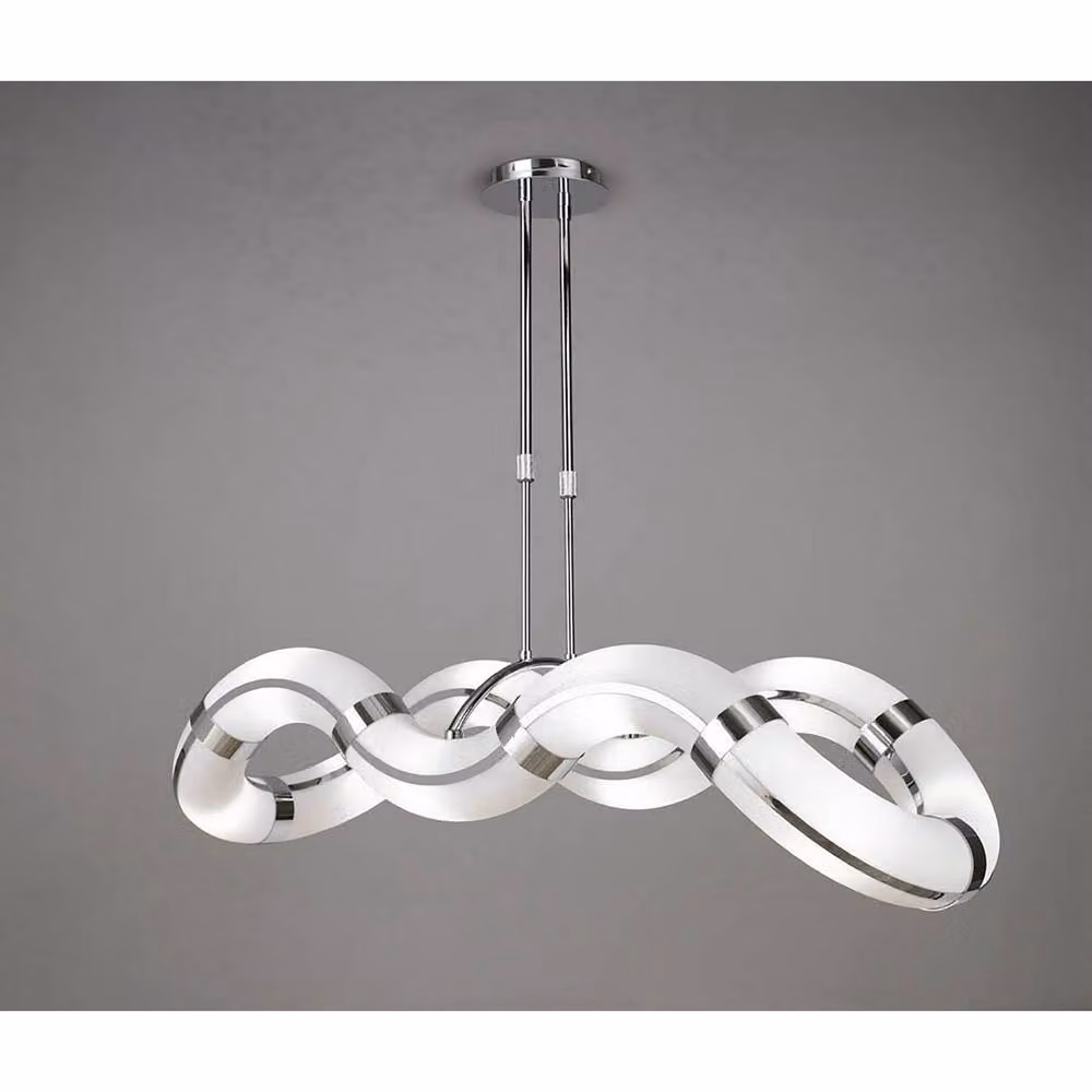 Netlighting Guss Telescopic Oval Curved Ceiling Light, 8 x GU10, Polished Chrome and Grey – 2