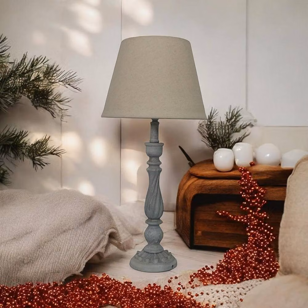 ii Minster Tabletop Lamp and Shade in Grey, W/D/H: 12 x 12 x 54 cm – 2