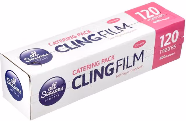 Bedsland FS Catering Cling Film Food Wrap in Transparent with Dispensing Box, 30 cm x 120 m – 1
