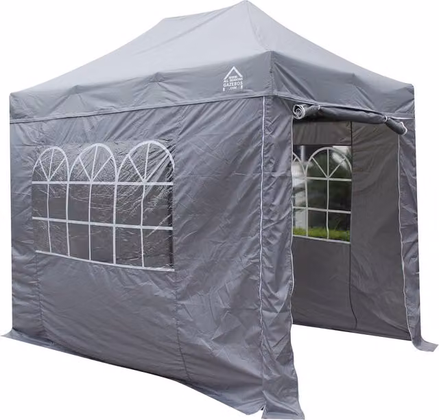Grey Superior Package 3x2m Pop Up Gazebo with 4 Heavyweight Side Panels