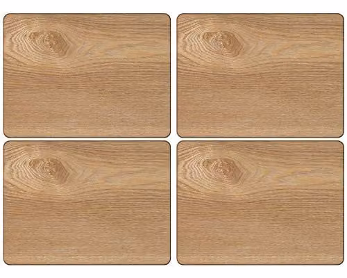 Creative Tops Oak Veneer Placemats, Set of 4, Brown, W: 29 cm, D: 21.5 cm