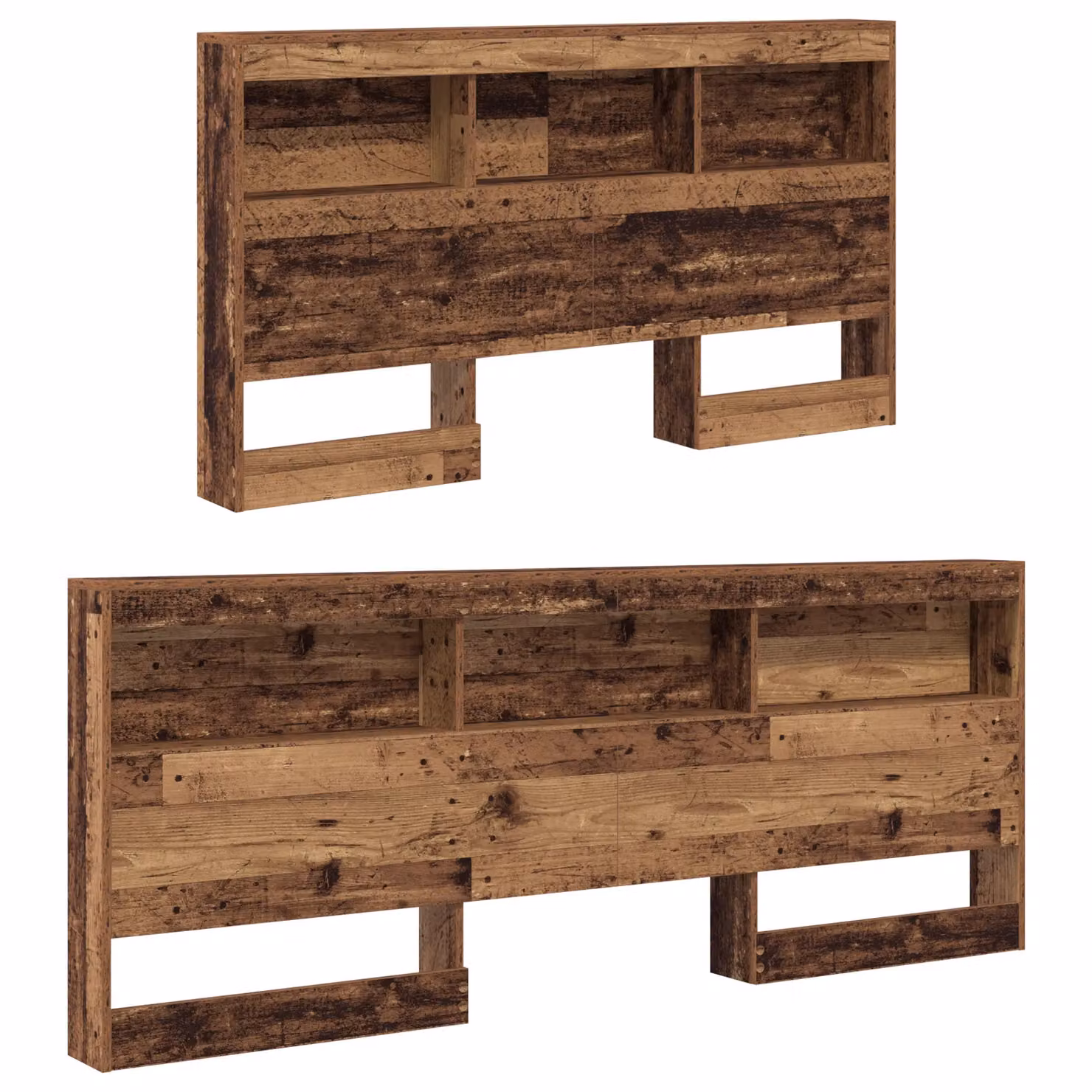 Berkfield Home Storage Headboard with Integrated Shelf in Old Wood Brown, 160 cm – 3