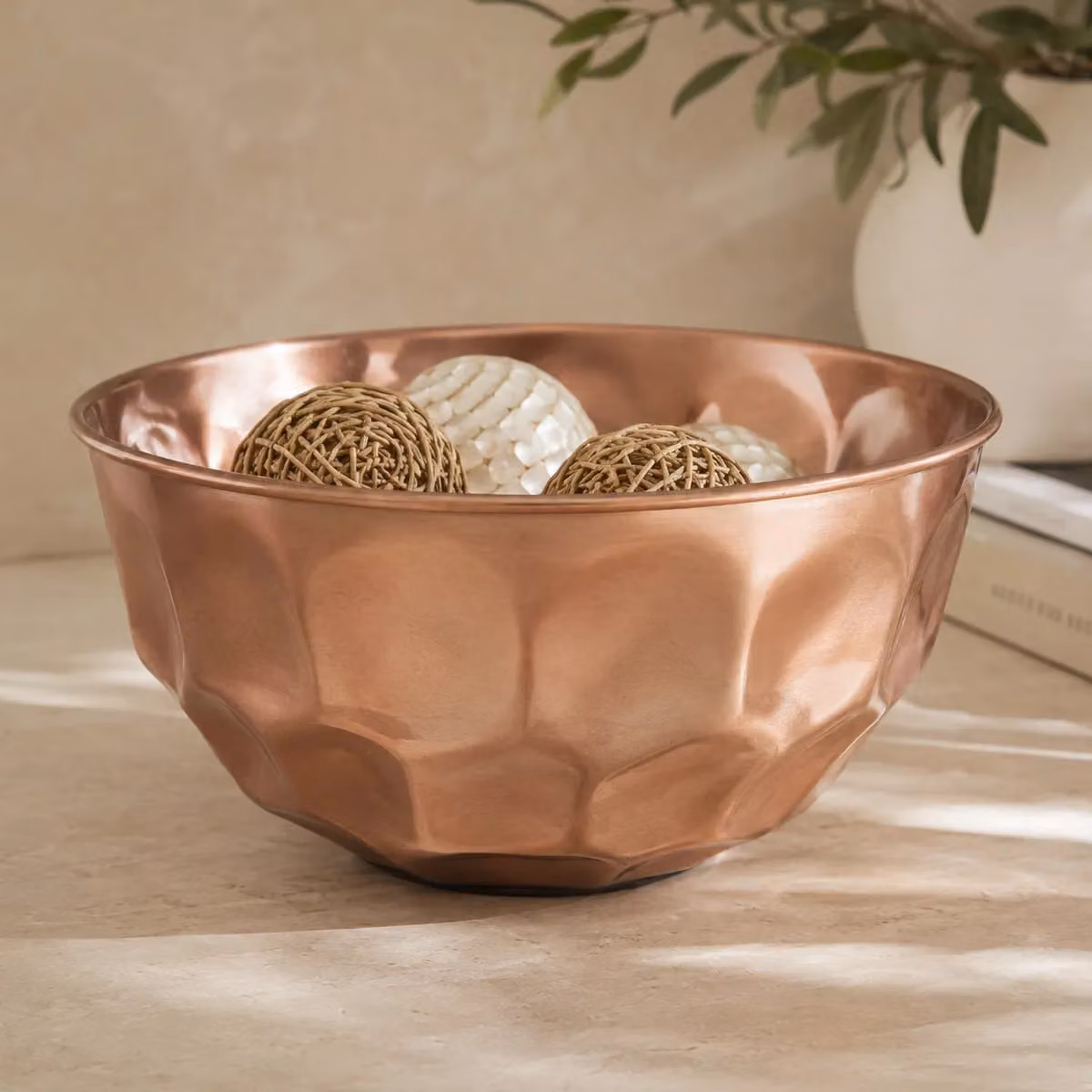 Premier Housewares Orsina Ravi Copper Finish Bowl in Gold, W/D/H: 26 x 13 x 26 cm – 3