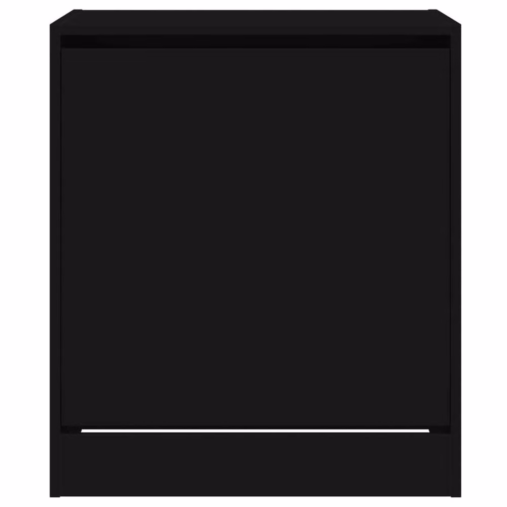 Berkfield Home Modern Black Shoe Cabinet with Tilting Compartments and Internal Drawers, W/D/H: 60 x 42 x 69 cm – 2