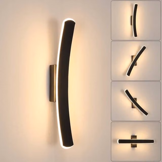 COMELY Minimalist LED Linear Wall Light in Black – 1