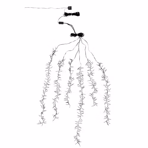 Lights4fun Christmas Cascading Icicle Cluster String Lights with 480 Warm White LEDs – 2
