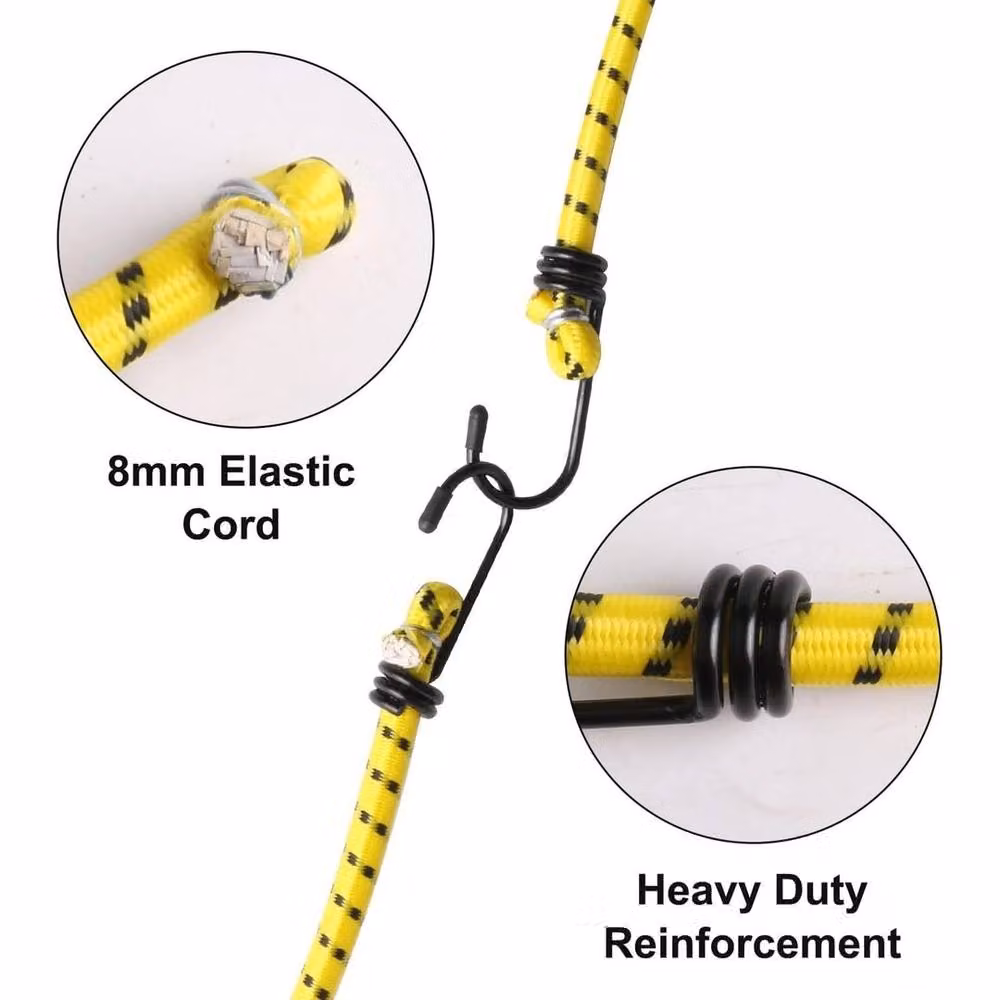 SPETLEK 12 Pack Heavy Duty Bungee Elastic Tie Down Cords Set, Multicolour, W/D/H: 1000 x 52 x 52 cm – 2
