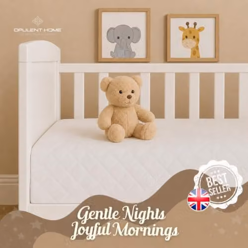 Opulent Home White Cot Bed Mattress for Babies, W/D/H: 120 x 60 x 15 cm, with Waterproof and Removable Washable Cover – 2