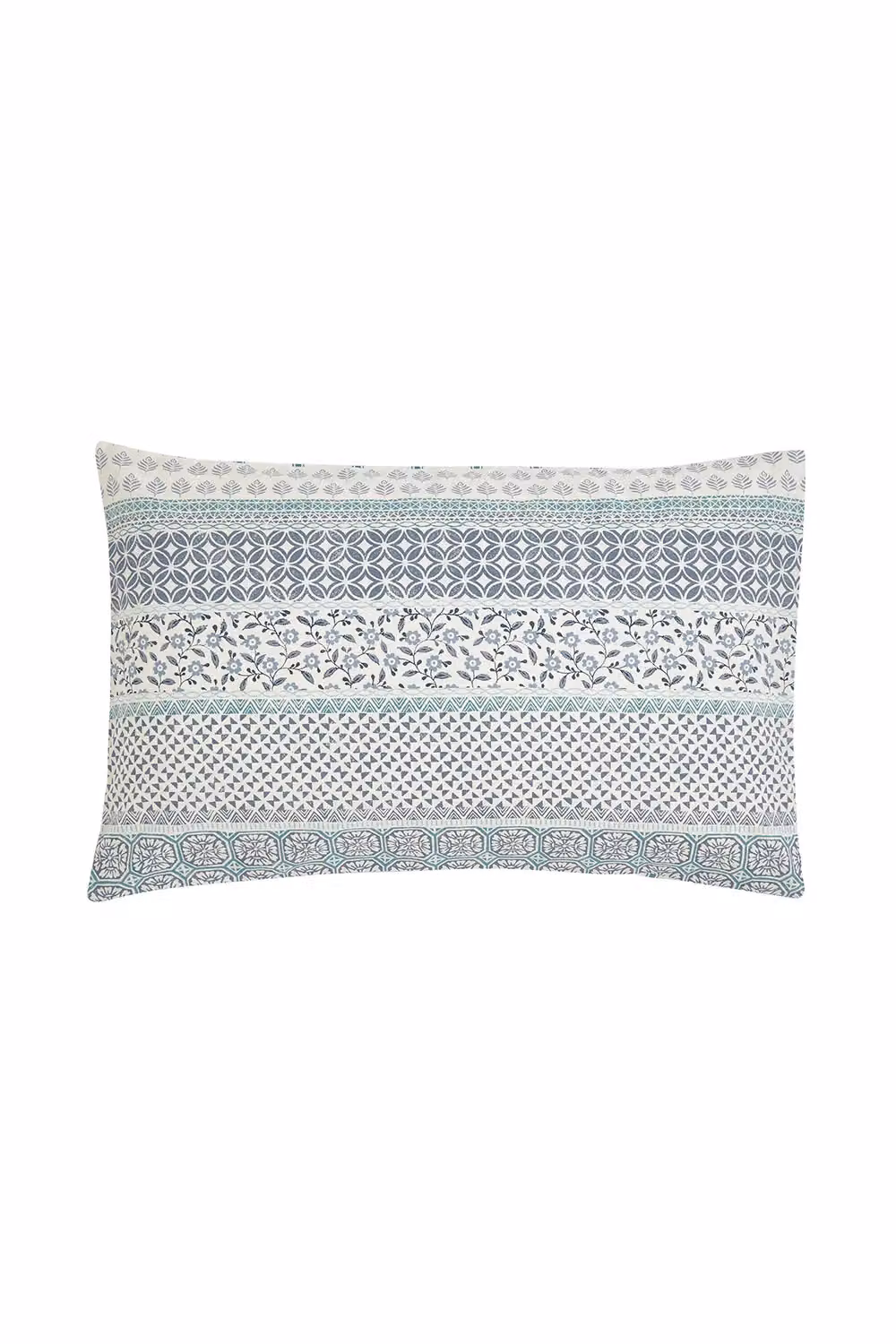Helena Springfield Folk Stripe Reversible Cotton Duvet Cover and Pillowcase Set in Blue and Petrol, W/D/H: 180 x 200 cm – 2