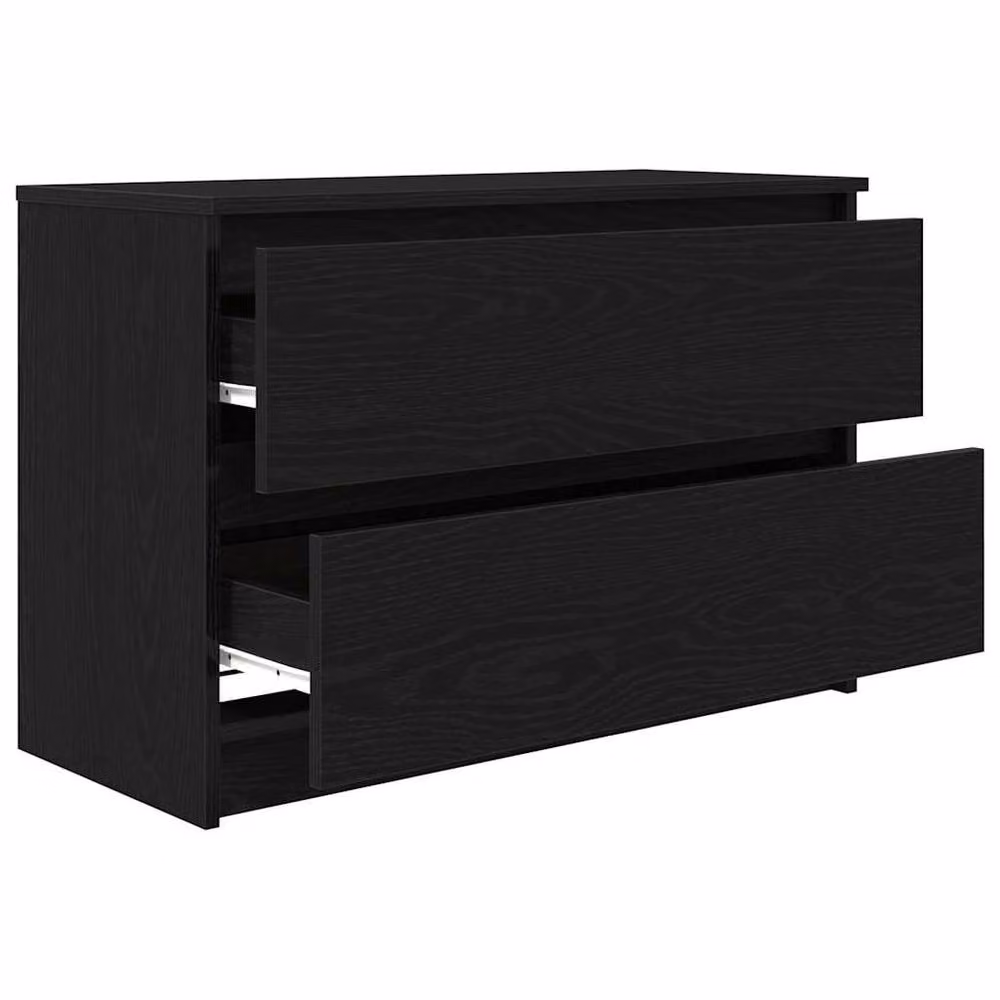 Berkfield Home Modern Black Matt TV Cabinet in Engineered Wood W/D/H: 80 x 35 x 54 cm – 4