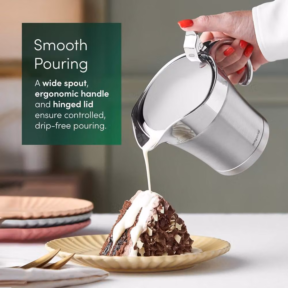 Emperial Silver Stainless Steel Double Insulated Gravy Boat with Lid, 500ml – 3