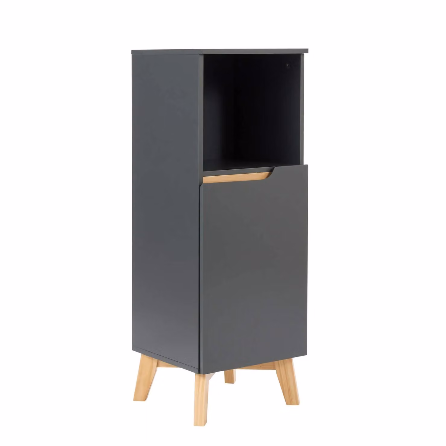 Home Source Grey Bathroom Floor Cabinet with Hinged Doors and Internal Shelves, W/D/H: 86.0 x 30.0 x 1.0 cm – 4