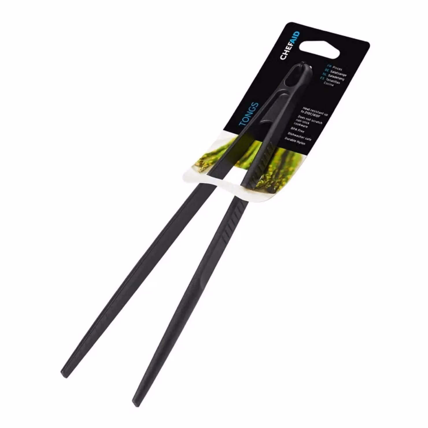 Chef Aid Black Nylon Tongs – 2