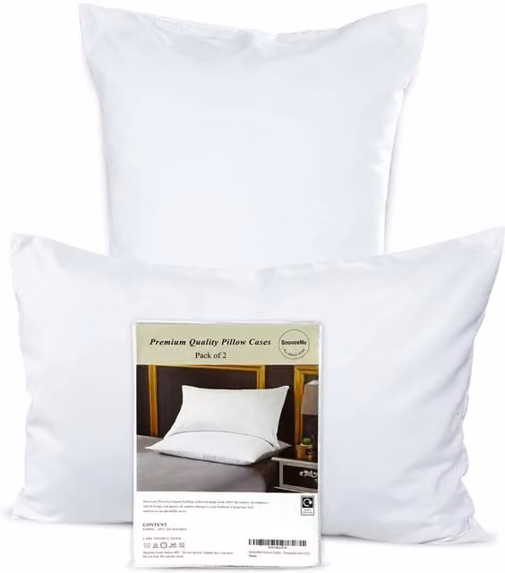 Roseley White Microfibre Breathable Pillowcases, Pack of 2