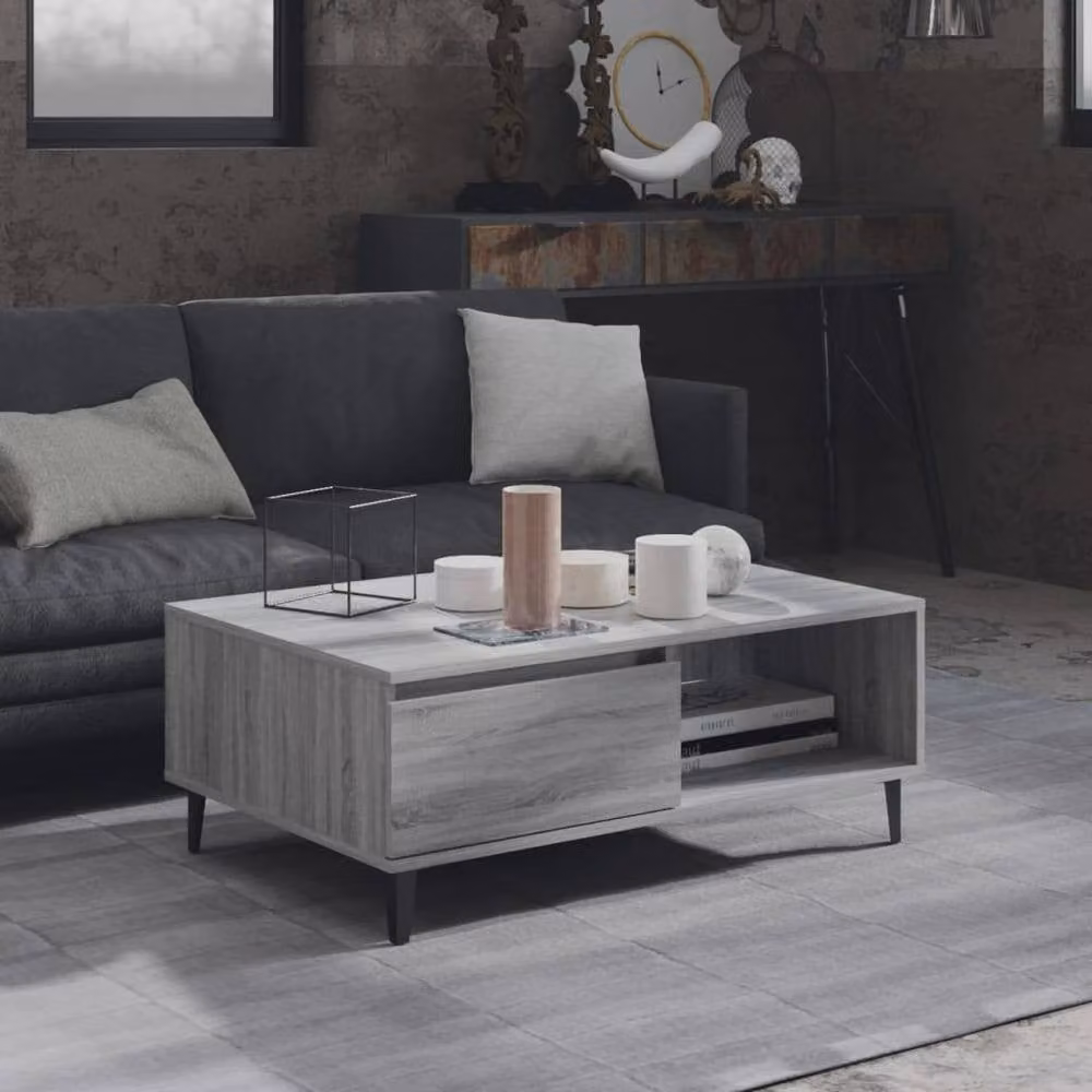 Berkfield Home Modern Grey Sonoma Coffee Table, W/D/H: 90 x 60 x 35 cm – 1