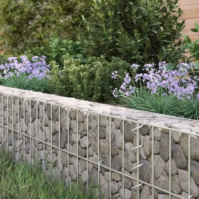 Berkfield Home Durable Galvanised Steel Gabion Raised Bed in Silver, W/D/H: 100 x 100 x 20 cm – 1