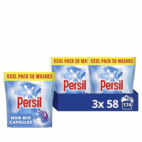 Persil Non Bio 3 in 1 Laundry Capsules for Sensitive Skin, 58 Washes, Pack of 3 – 1