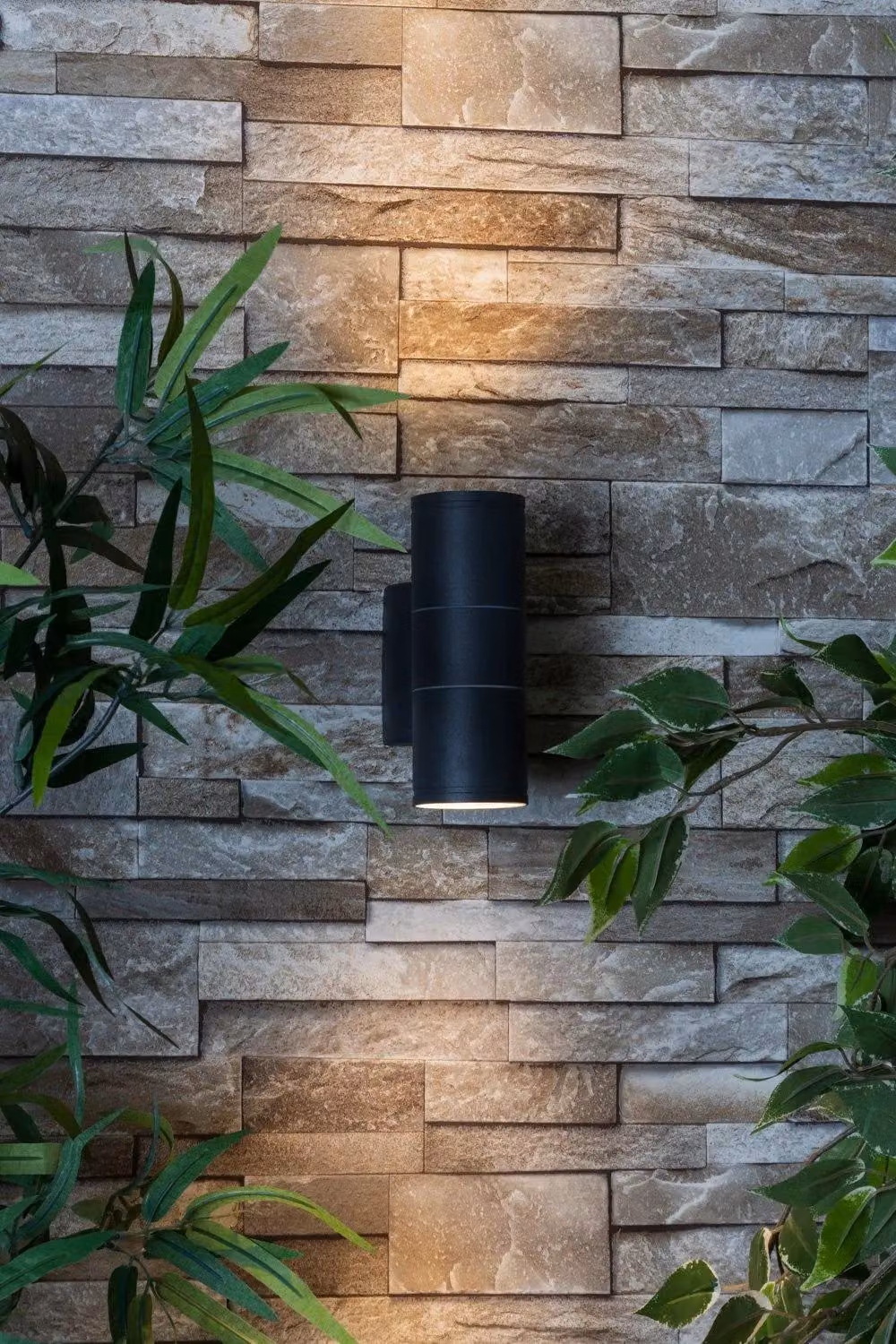 BHS Lighting Minimalist Up and Down Outdoor Wall Light in Grey Metal and Glass – 3
