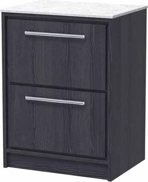 Balterley Longnor 2 Drawer Unit in Graphite Grey Woodgrain, W: 60 cm, H: 81.8 cm – 1