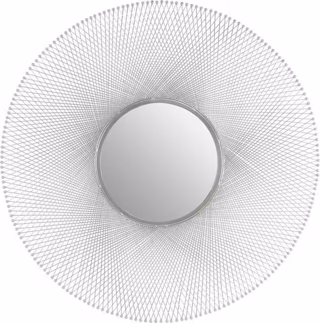 Fifty Five South Marseille Round Wall Mirror in Silver with Gold Finish
