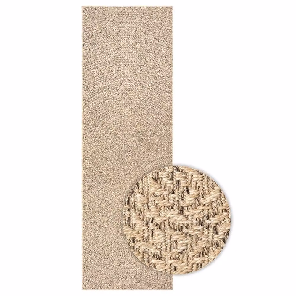 Berkfield Home ZIZUR Indoor and Outdoor Rug, Jute Look, Light Brown, W/D/H: 80 x 200 cm – 1