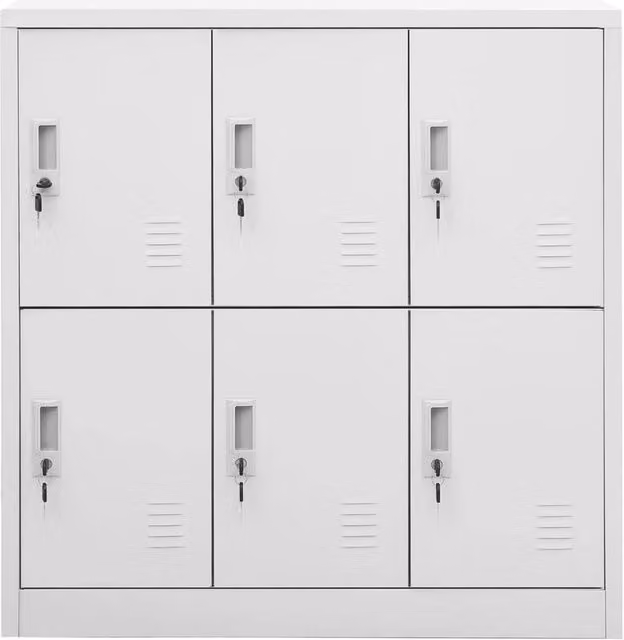 Berkfield Home Locker Cabinet in Matt Grey, W/D/H: 90 x 45 x 92.5 cm