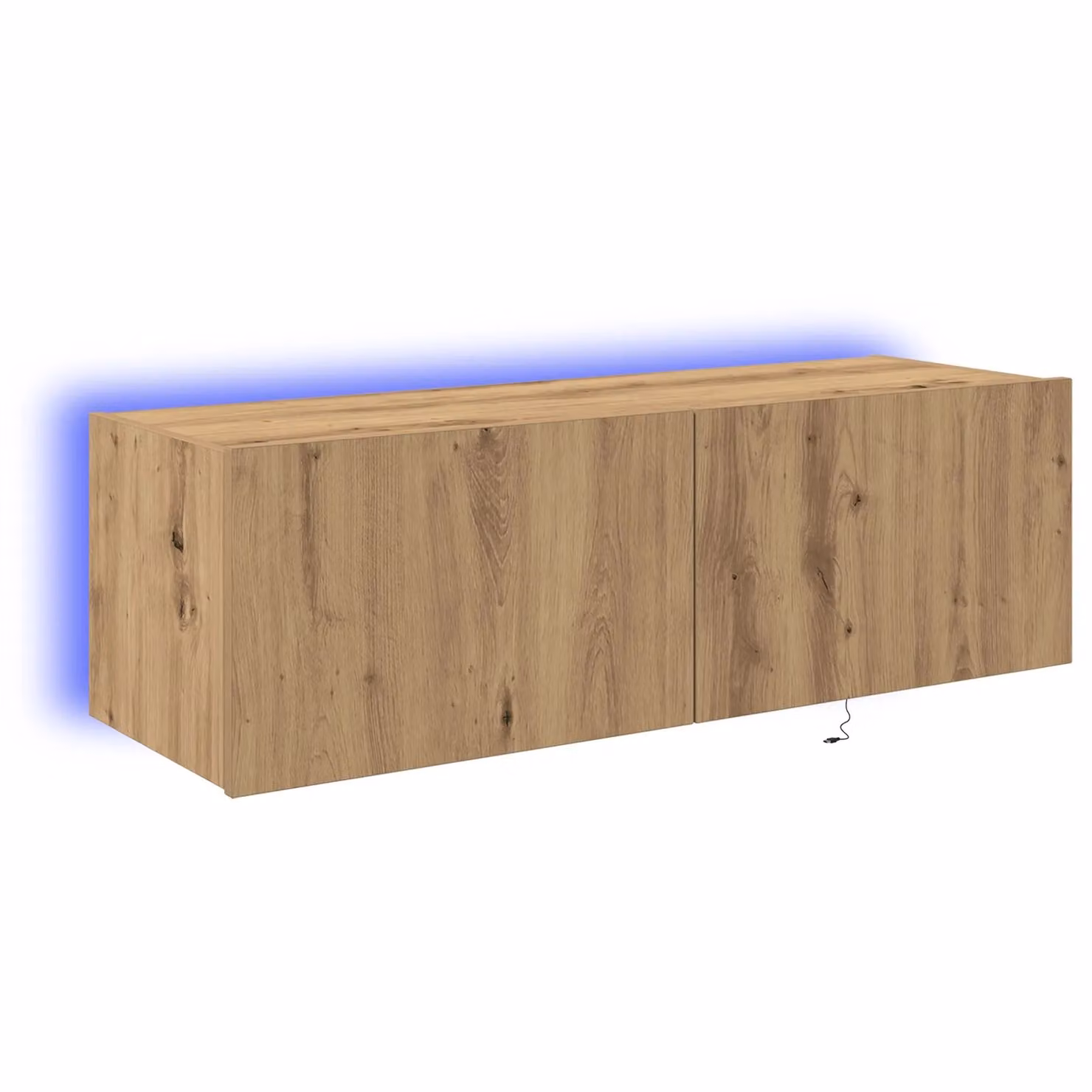 Berkfield Home Artisan Oak TV Wall Cabinet with Integrated LED Lights, Brown, W: 100 cm, D: 35 cm, H: 31 cm – 2