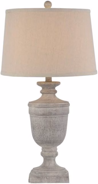 Lemon Pavilion Furniture and Decor Ossia Table Lamp with Linen Shade in White, W38 x D38 x H71 cm