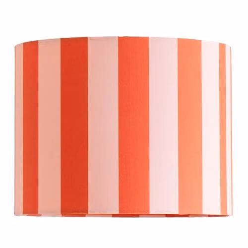 ValueLights Callie Colour Clash Orange and Pink Stripe Small Fabric Drum Lamp Shade, Shade Width: 26 cm