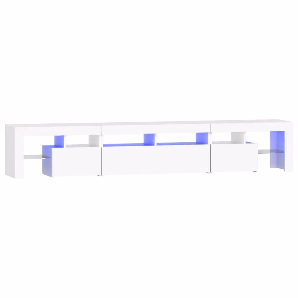 Berkfield Home Modern TV Cabinet with LED Lights in White, W: 230 cm, D: 40 cm, H: 36.5 cm – 2