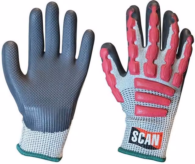 Scan Anti-impact Latex Cut 5 Gloves, Multicolour, Size: XXL