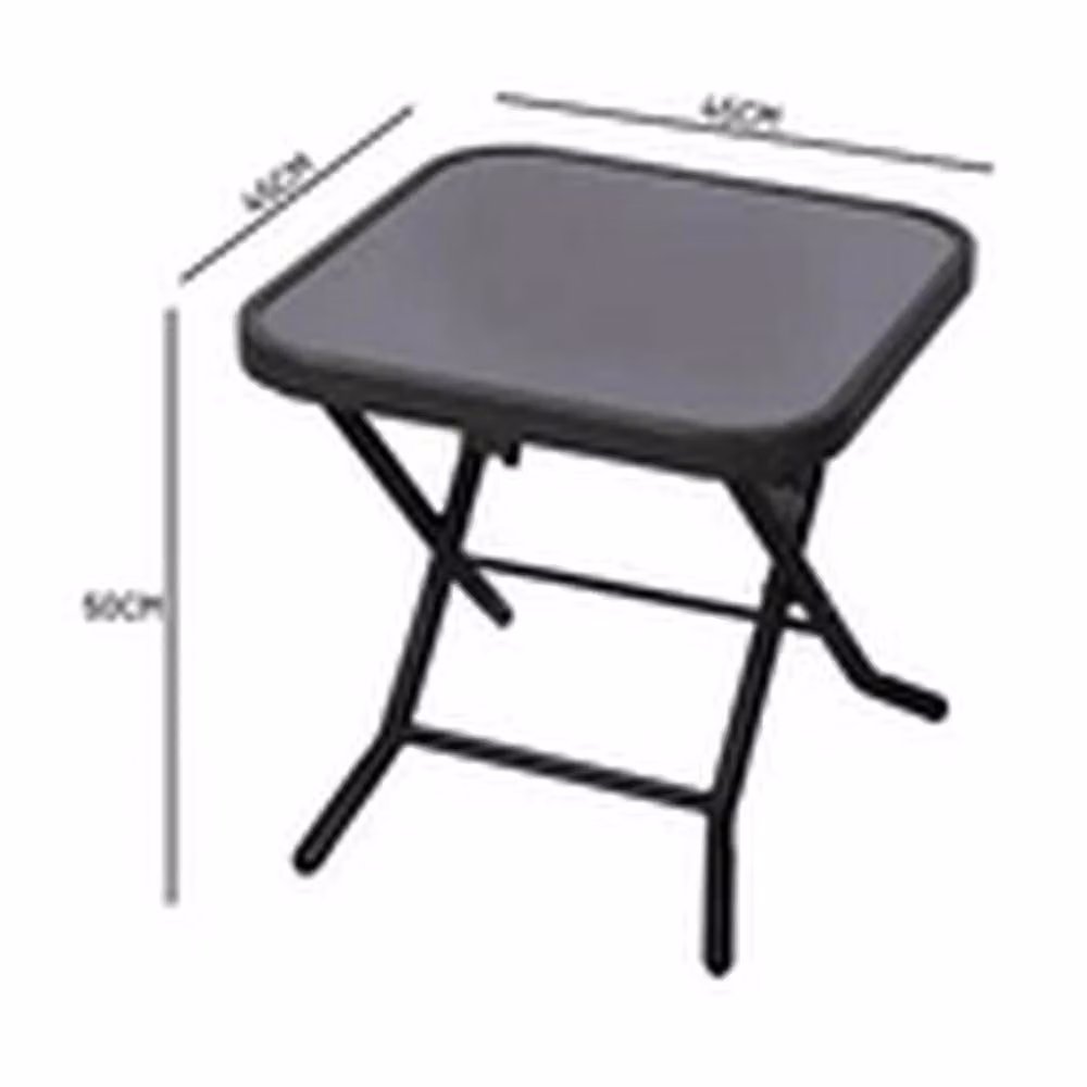 EONLION Black Folding Side Table with Glass Top for Garden and Home – 2