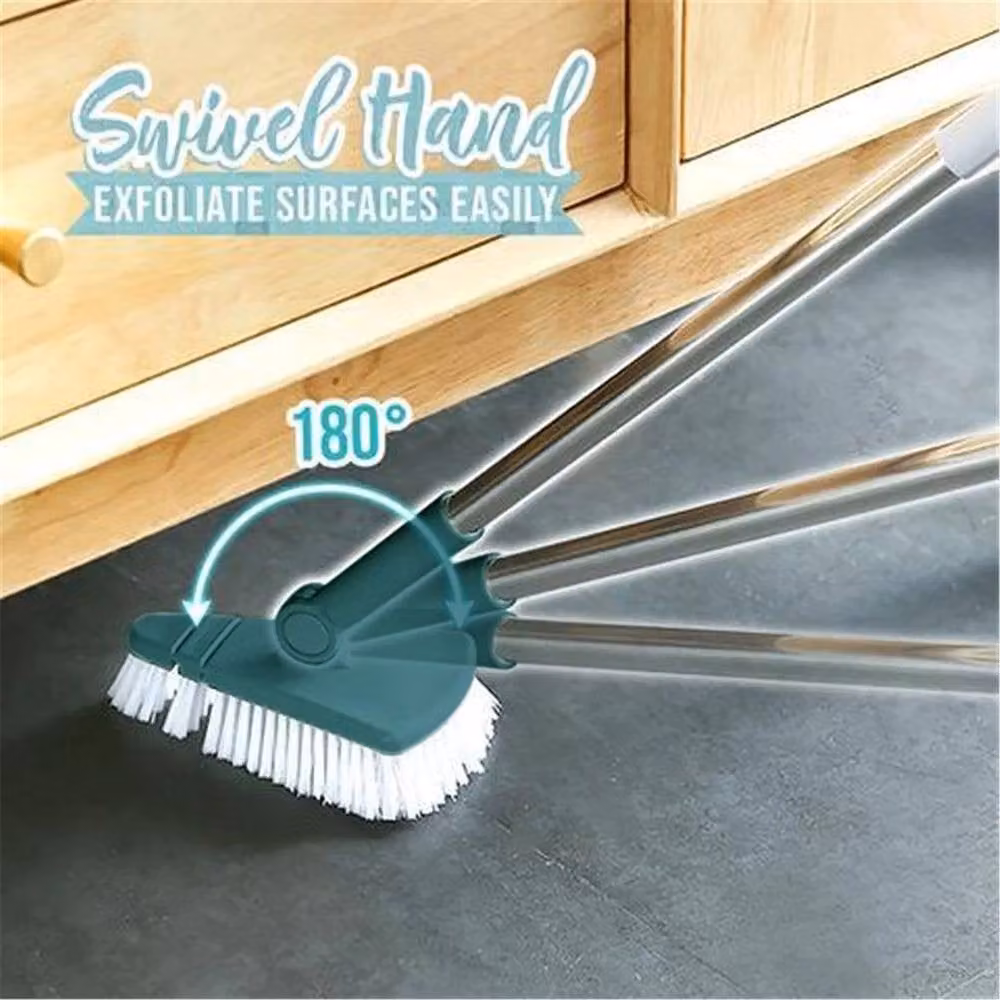 EONLION Tile Tub Scrubber Brush with Extendable Telescopic Handle and Refillable Head, Green, Length: 100 cm – 2