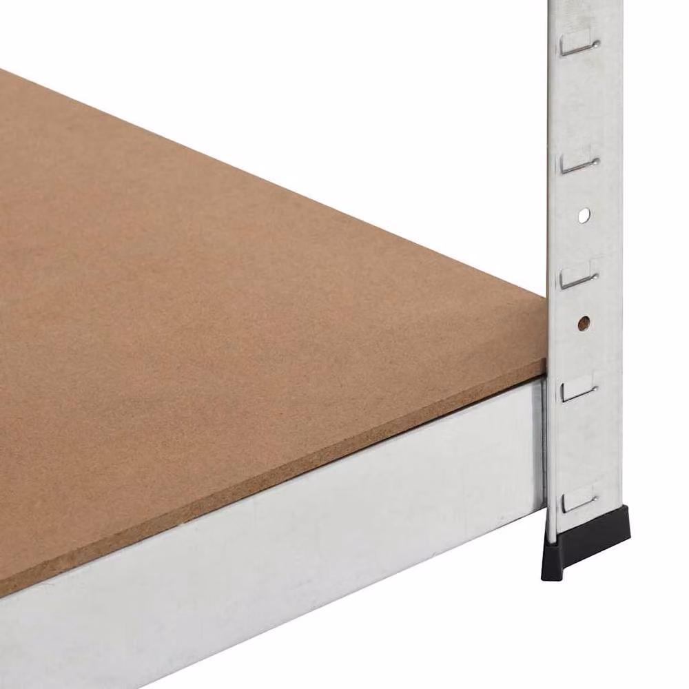Berkfield Home Silver Storage Shelf with Adjustable Shelves, Steel and MDF, W/D/H: 75 x 75 x 180 cm – 5