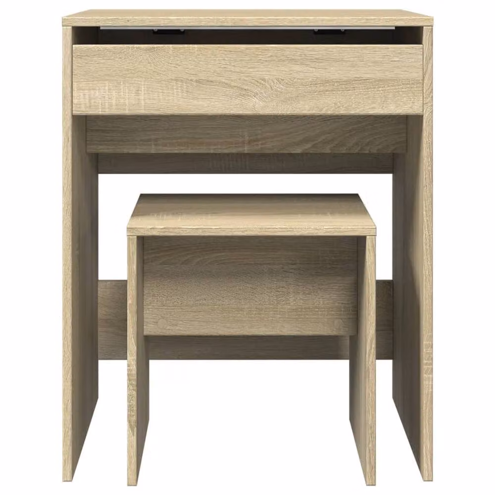 Berkfield Home Beautiful Dressing Table and Stool in Sonoma Oak, Light Oak, W/D/H: 60 x 40 x 113.5 cm – 3