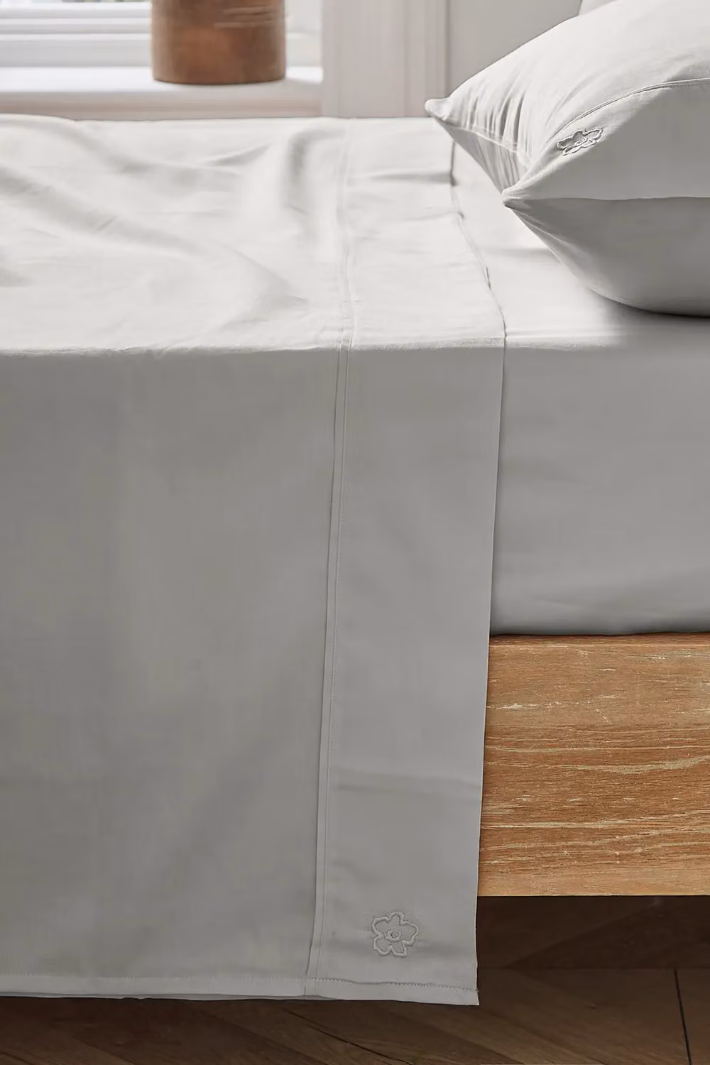 Ted Baker Silver 250 Thread Count Mako Satin Cotton Flat Sheet, W: 180 cm, L: 200 cm – 2