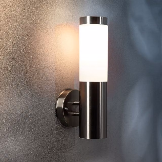 CGC COZE Straight Solar Wall Lamp in Silver with 4000K Natural White LED Light
