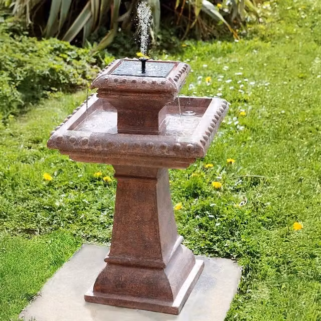 Primrose Imperial Solar Powered Tiered Cascade Water Feature in Brown