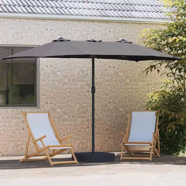 Berkfield Home Modern Folding Garden Parasol in Anthracite, W/D/H: 385 x 209 x 244 cm – 1