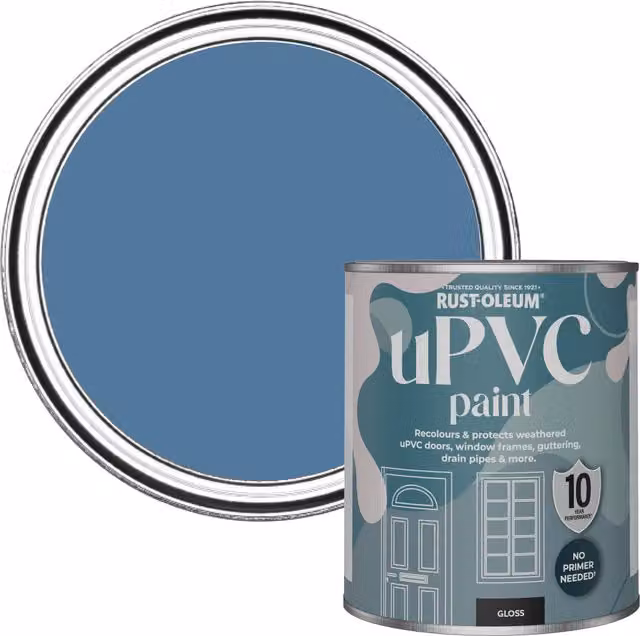 Rust-Oleum UPVC Paint in Gloss Finish, Blue Silk, 0.75 l