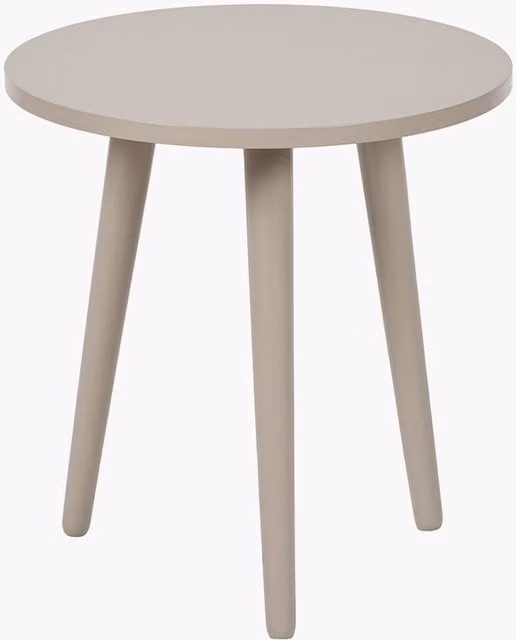 Pacific Lifestyle Minimalist Round Wooden Side Table in Beige and Grey