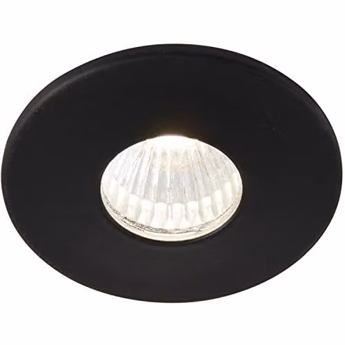 Loops Mini Recessed Downlight Fixture, 4W Cool White LED, Matt Black Aluminium, IP44 Rated, Dimmable – 1