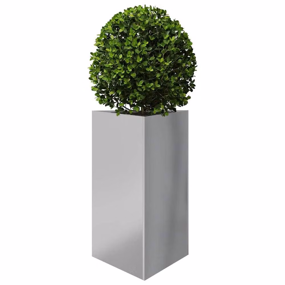 Berkfield Home Garden Triangular Planters, 2 Pack, Silver Galvanised Steel, W: 50 cm, D: 43 cm, H: 75 cm – 3
