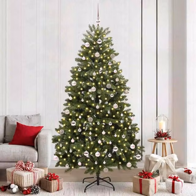 Berkfield Home Artificial Green Christmas Tree with Stand, Height: 240 cm, PVC and Metal – 1