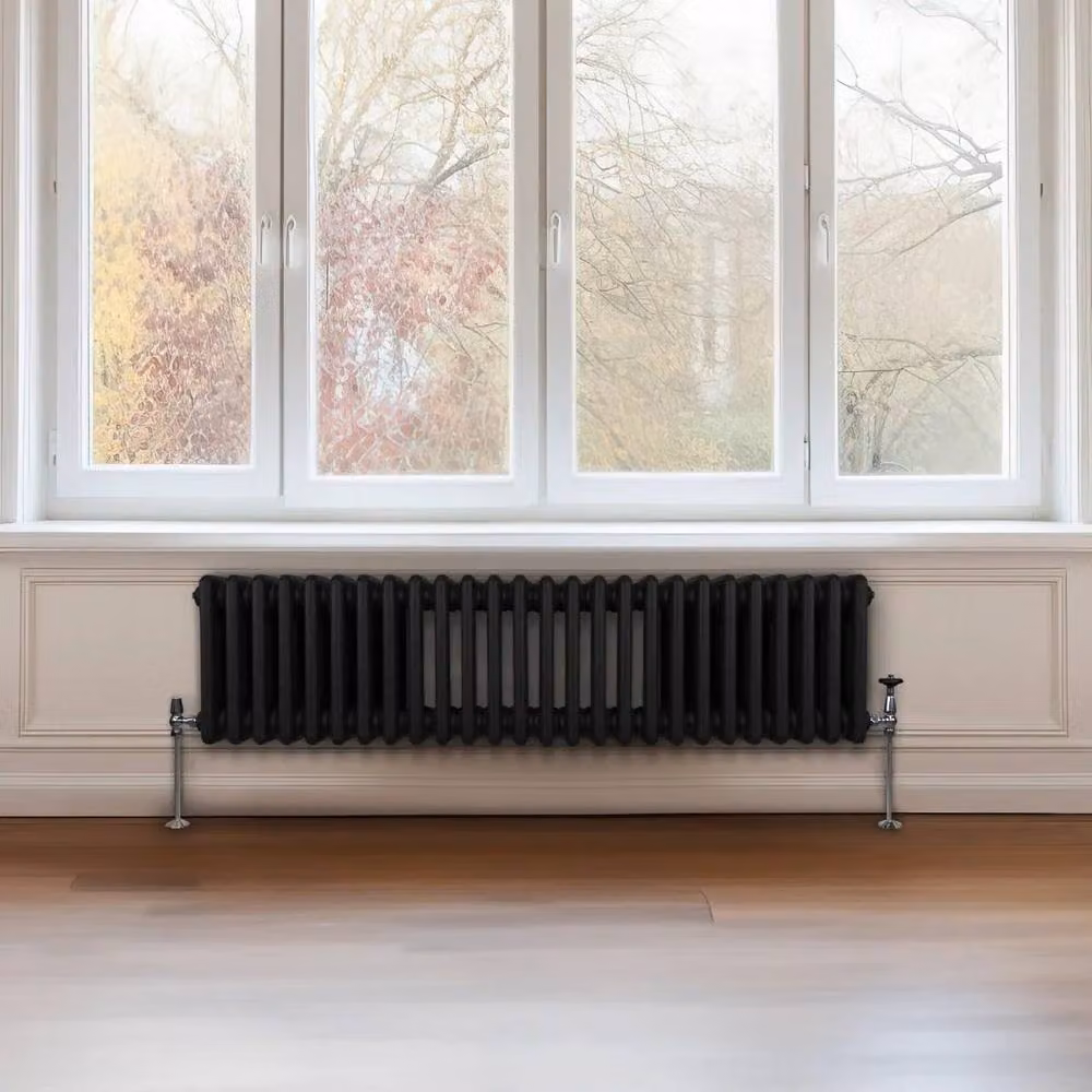 Monstershop Traditional 3 Column Steel Radiator in Black, H 119.2 cm x W 30 cm x D 10 cm – 4