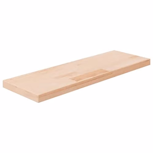 vidaXL Untreated Solid Oak Shelf Board, Brown/Beige, W/D/H: 60 x 20 x 2.68 cm