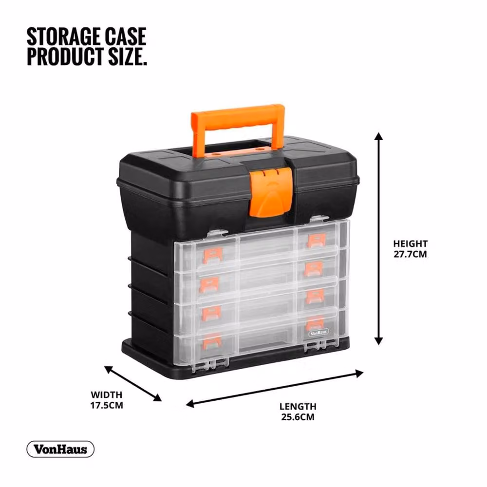 EONLION 4-Drawer Tool Box Carry Case with Dividers and Inserts, Black – 2