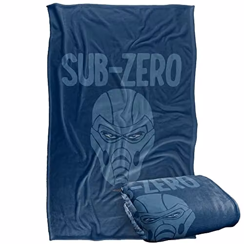 Warner Bros. Mortal Kombat 9 Sub-Zero Super Soft Fleece Throw Blanket, Multicolour, W: 91 cm, D: 147 cm – 1