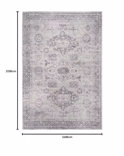 The Rugs Grey Nomad Design Oriental Boho Area Rug, W: 160 cm, D: 230 cm – 2