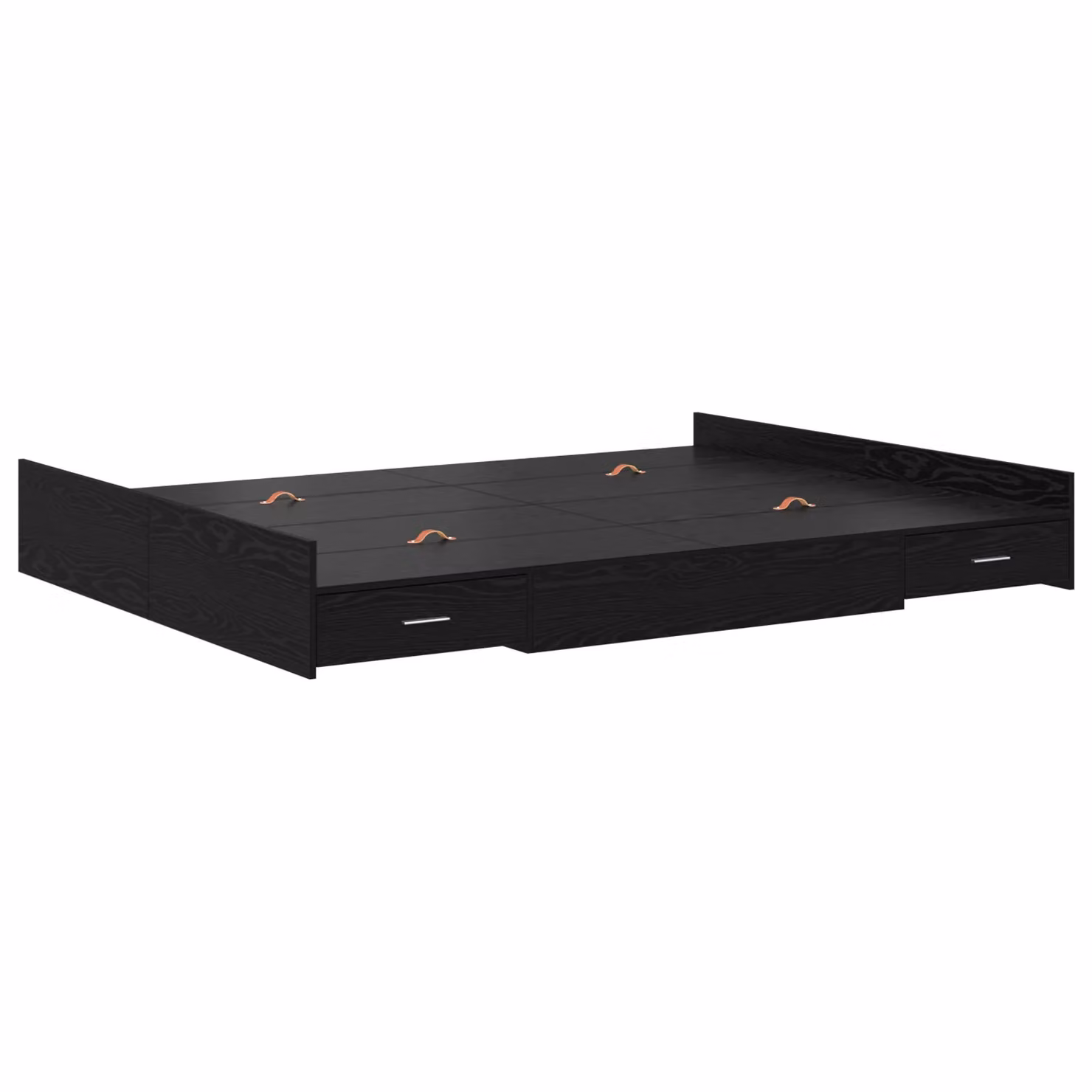 Berkfield Home Black Oak Storage Bed Frame with Drawers, W/D/H: 140 x 190 cm, Engineered Wood – 2